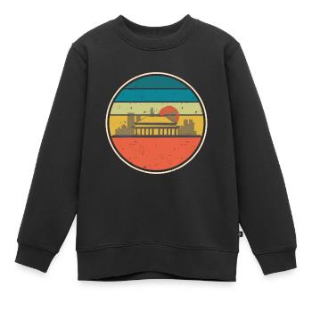 Farbenfrohe Retro-Vintage-Grafiken mit Blick auf Peking - Kinder Premium Organic Sweatshirt - Schwarz - Vorne - AI Model Kid Female (0cm)