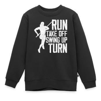 Saut à la perche Saut à la perche - Sweat Premium enfant bio - noir - Devant - AI Model Kid Female (0cm)