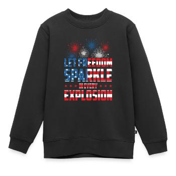 Indépendance des États-Unis Patriotic American - Sweat Premium enfant bio - noir - Devant - AI Model Kid Female (0cm)