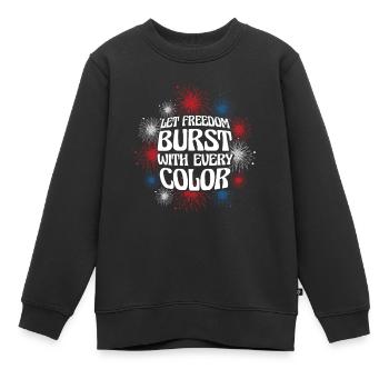 Indépendance des États-Unis Patriotic American - Sweat Premium enfant bio - noir - Devant - AI Model Kid Female (0cm)