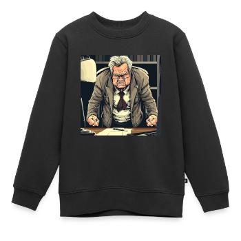 VIEIL HOMME GRINCHEUX - Sweat Premium enfant bio - noir - Devant - AI Model Kid Female (0cm)