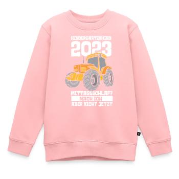 Traktor Kita Kindergarten 2023 - Kinder Premium Organic Sweatshirt - Rosa - Vorne - AI Model Kid Female (0cm)