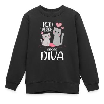 Werde Große Schwester Diva Verkünden Katzen - Kinder Premium Organic Sweatshirt - Schwarz - Vorne - AI Model Kid Female (0cm)