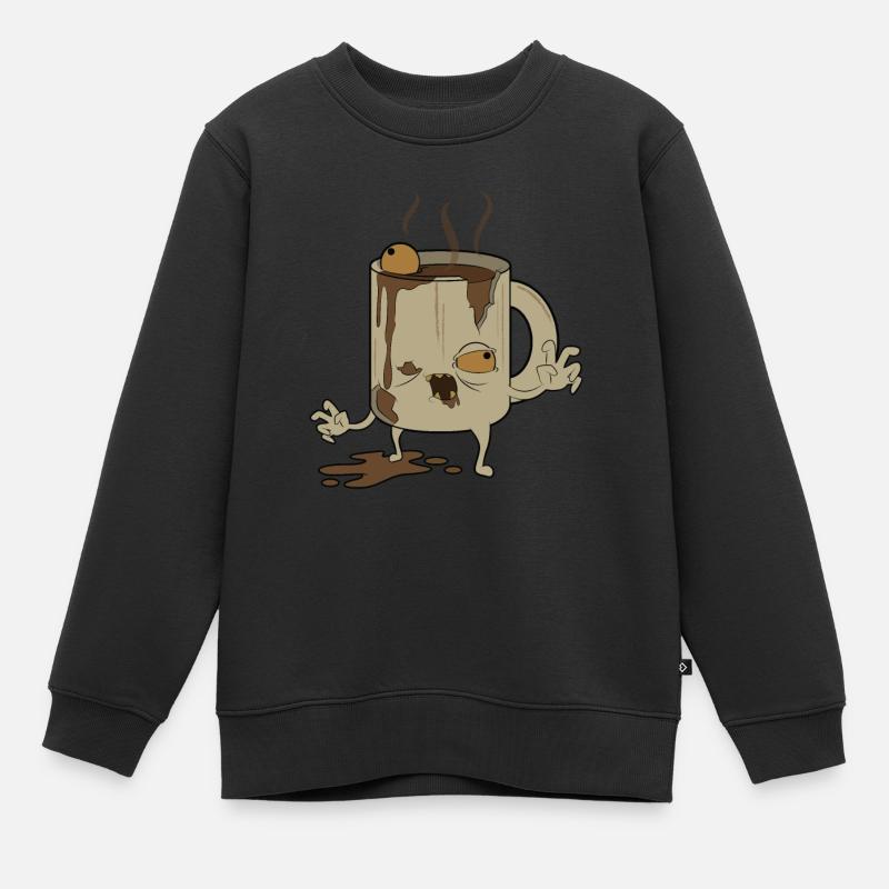 Monster-Kaffee - Kinder Premium Organic Sweatshirt - Schwarz