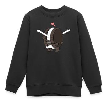 Amour de couple de biscuits - Sweat Premium enfant bio - noir - Devant - AI Model Kid Female (0cm)
