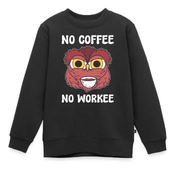 No Coffee No Workee Kaffeeliebhaber - Kinder Premium Organic Sweatshirt - Schwarz - Vorne - AI Model Kid Female (0cm)