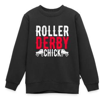 Roller Derby - Kinder Premium Organic Sweatshirt - Schwarz - Vorne - AI Model Kid Female (0cm)