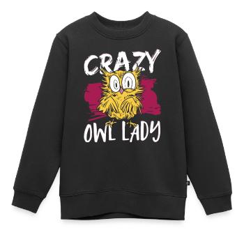 Hiboux Amoureux des oiseaux nocturnes Hibou Lady Birds De Proie - Sweat Premium enfant bio - noir - Devant - AI Model Kid Female (0cm)