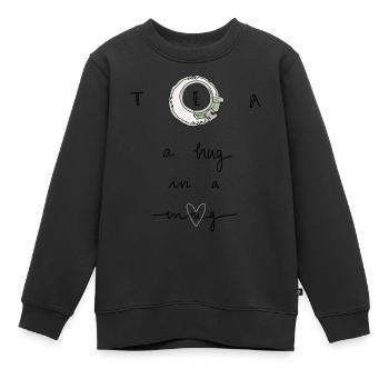 Tea a hug in a mug - Kinder Premium Organic Sweatshirt - Schwarz - Vorne - AI Model Kid Female (0cm)