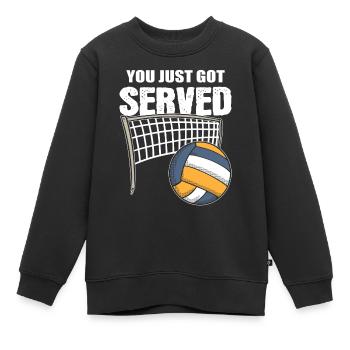 Vous venez d’être servi! Défenseur - Sweat Premium enfant bio - noir - Devant - AI Model Kid Female (0cm)
