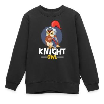 Knight Owl Ornithologue nocturne Oiseaux De Proie - Sweat Premium enfant bio - noir - Devant - AI Model Kid Female (0cm)