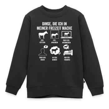 Esel - Kinder Premium Organic Sweatshirt - Schwarz - Vorne - AI Model Kid Female (0cm)