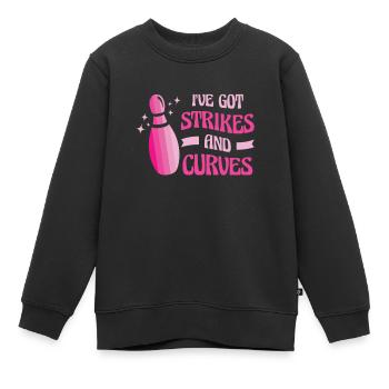 Bowling Women Bowler Strike - Kids Premium Organic Sweatshirt - black - Front - AI Model Kid Female (0cm)