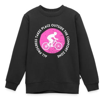 MTB Road Bike Cyclist Leave your comfort zone - Kids Premium Organic Sweatshirt - black - Front - AI Model Kid Female (0cm)