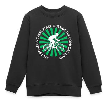 MTB Road Bike Cyclist Leave your comfort zone - Kids Premium Organic Sweatshirt - black - Front - AI Model Kid Female (0cm)