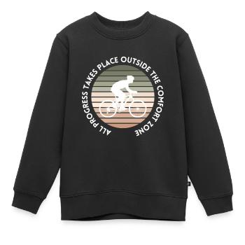 MTB Road Bike Cyclist Leave your comfort zone - Kids Premium Organic Sweatshirt - black - Front - AI Model Kid Female (0cm)