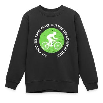 MTB Road Bike Cyclist Leave your comfort zone - Kids Premium Organic Sweatshirt - black - Front - AI Model Kid Female (0cm)