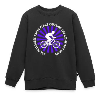 MTB Road Bike Cyclist Leave your comfort zone - Kids Premium Organic Sweatshirt - black - Front - AI Model Kid Female (0cm)