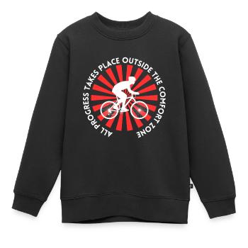 MTB Road Bike Cyclist Leave your comfort zone - Kids Premium Organic Sweatshirt - black - Front - AI Model Kid Female (0cm)