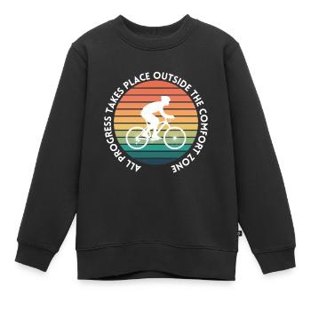 MTB Road Bike Cyclist Leave your comfort zone - Kids Premium Organic Sweatshirt - black - Front - AI Model Kid Female (0cm)