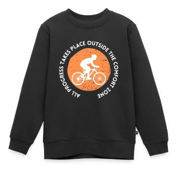 MTB Road Bike Cyclist Leave your comfort zone - Kids Premium Organic Sweatshirt - black - Front - AI Model Kid Female (0cm)