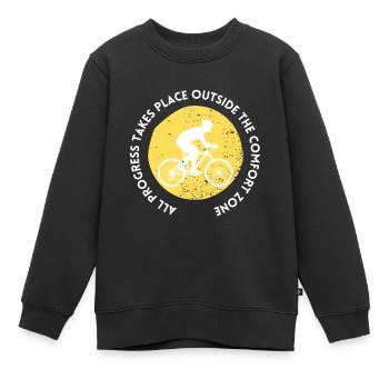 MTB Road Bike Cyclist Leave your comfort zone - Kids Premium Organic Sweatshirt - black - Front - AI Model Kid Female (0cm)