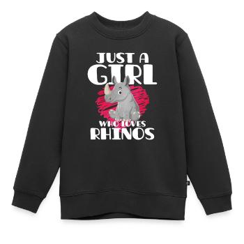 Nashorn - Kinder Premium Organic Sweatshirt - Schwarz - Vorne - AI Model Kid Female (0cm)