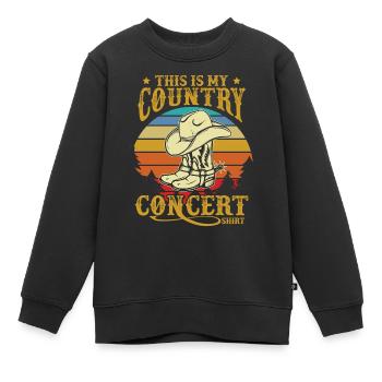 Ceci est ma chemise de concert country - Sweat Premium enfant bio - noir - Devant - AI Model Kid Female (0cm)
