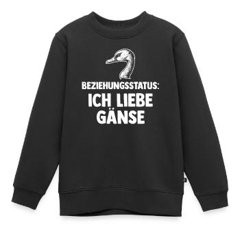Beziehungsstatus Gans Gänse - Kinder Premium Organic Sweatshirt - Schwarz - Vorne - AI Model Kid Female (0cm)