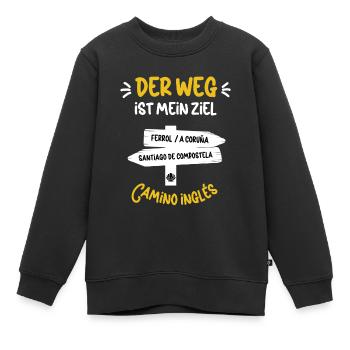 Pilgern Jakobsweg Pilger Camino Inglés Wanderer - Kinder Premium Organic Sweatshirt - Schwarz - Vorne - AI Model Kid Female (0cm)