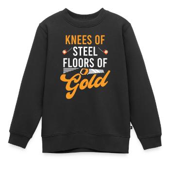 Floor installation - Kids Premium Organic Sweatshirt - black - Front - AI Model Kid Female (0cm)