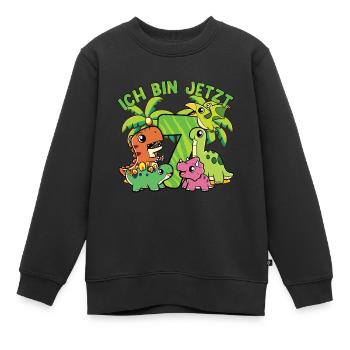 7. Geburtstag Kindergeburtstag Ich Bin Jetzt 7 - Kinder Premium Organic Sweatshirt - Schwarz - Vorne - AI Model Kid Female (0cm)