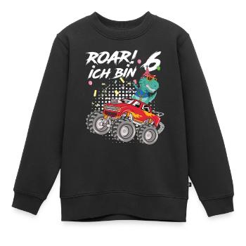 6. Geburtstag Kindergeburtstag Roar Ich Bin 6 - Kinder Premium Organic Sweatshirt - Schwarz - Vorne - AI Model Kid Female (0cm)