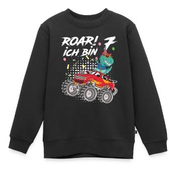 7. Geburtstag Kindergeburtstag Roar Ich Bin 7 - Kinder Premium Organic Sweatshirt - Schwarz - Vorne - AI Model Kid Female (0cm)