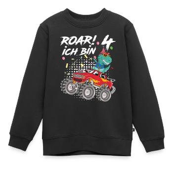 4. Geburtstag Kindergeburtstag Roar Ich Bin 4 - Kinder Premium Organic Sweatshirt - Schwarz - Vorne - AI Model Kid Female (0cm)