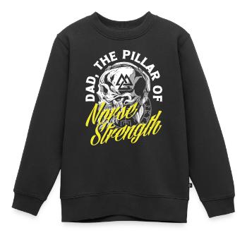 Dad the Pillar of Norse Strength Father's Day - Kids Premium Organic Sweatshirt - black - Front - AI Model Kid Female (0cm)