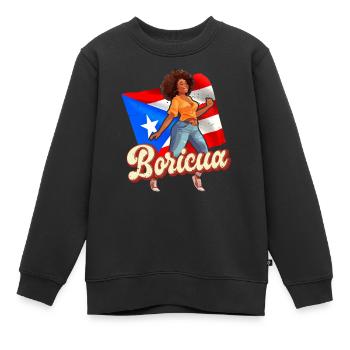 Afro latina boricua porto rico danse caribéenne - Sweat Premium enfant bio - noir - Devant - AI Model Kid Female (0cm)