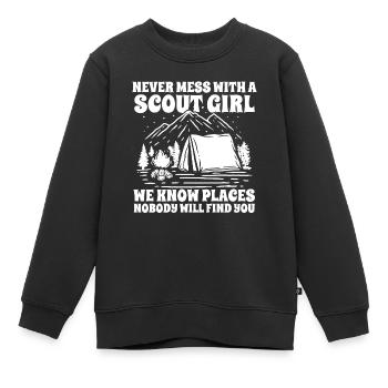 Éclaireur - Sweat Premium enfant bio - noir - Devant - AI Model Kid Female (0cm)