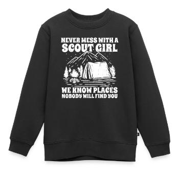 Éclaireur - Sweat Premium enfant bio - noir - Devant - AI Model Kid Female (0cm)