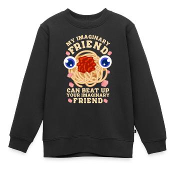 Le monstre spaghetti volant - Sweat Premium enfant bio - noir - Devant - AI Model Kid Female (0cm)