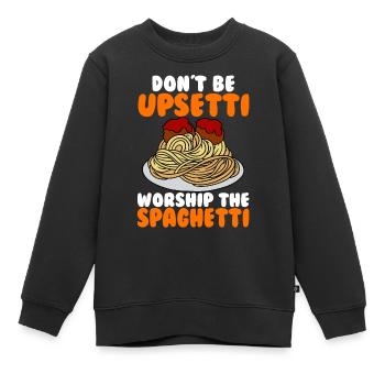 Le monstre spaghetti volant - Sweat Premium enfant bio - noir - Devant - AI Model Kid Female (0cm)
