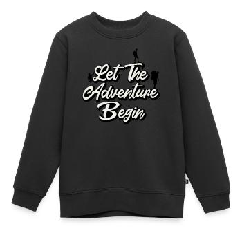 L'aventure attend - Sweat Premium enfant bio - noir - Devant - AI Model Kid Female (0cm)