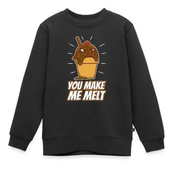 Tu me fais fondre, crème glacée - Sweat Premium enfant bio - noir - Devant - AI Model Kid Female (0cm)