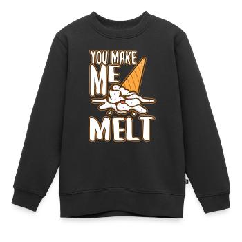 Tu me fais fondre, crème glacée - Sweat Premium enfant bio - noir - Devant - AI Model Kid Female (0cm)
