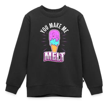 Tu me fais fondre, crème glacée - Sweat Premium enfant bio - noir - Devant - AI Model Kid Female (0cm)
