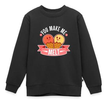 Tu me fais fondre, crème glacée - Sweat Premium enfant bio - noir - Devant - AI Model Kid Female (0cm)
