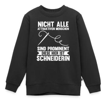 Näher Schneiderin - Kinder Premium Organic Sweatshirt - Schwarz - Vorne - AI Model Kid Female (0cm)