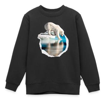 Un ours polaire blanc sur la banquise ours blanc - Sweat Premium enfant bio - noir - Devant - AI Model Kid Female (0cm)