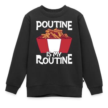 Poutine Canada Restauration rapide spécialisée - Sweat Premium enfant bio - noir - Devant - AI Model Kid Female (0cm)