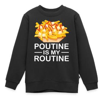 Poutine Canada Restauration rapide spécialisée - Sweat Premium enfant bio - noir - Devant - AI Model Kid Female (0cm)